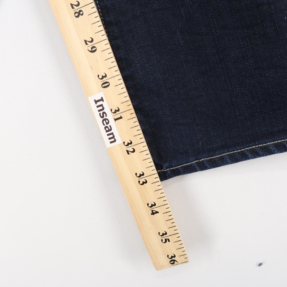 Paige Hidden Hills Jeans Womens 31 Blue Bootcut Mid Rise Dark Wash Stretch - Picture 8 of 12